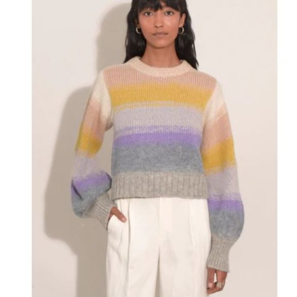 Eleven Six Joy Beige/Gray/Purple/Yellow Alpaca Blend Sweater size XL NWT - Picture 1 of 14